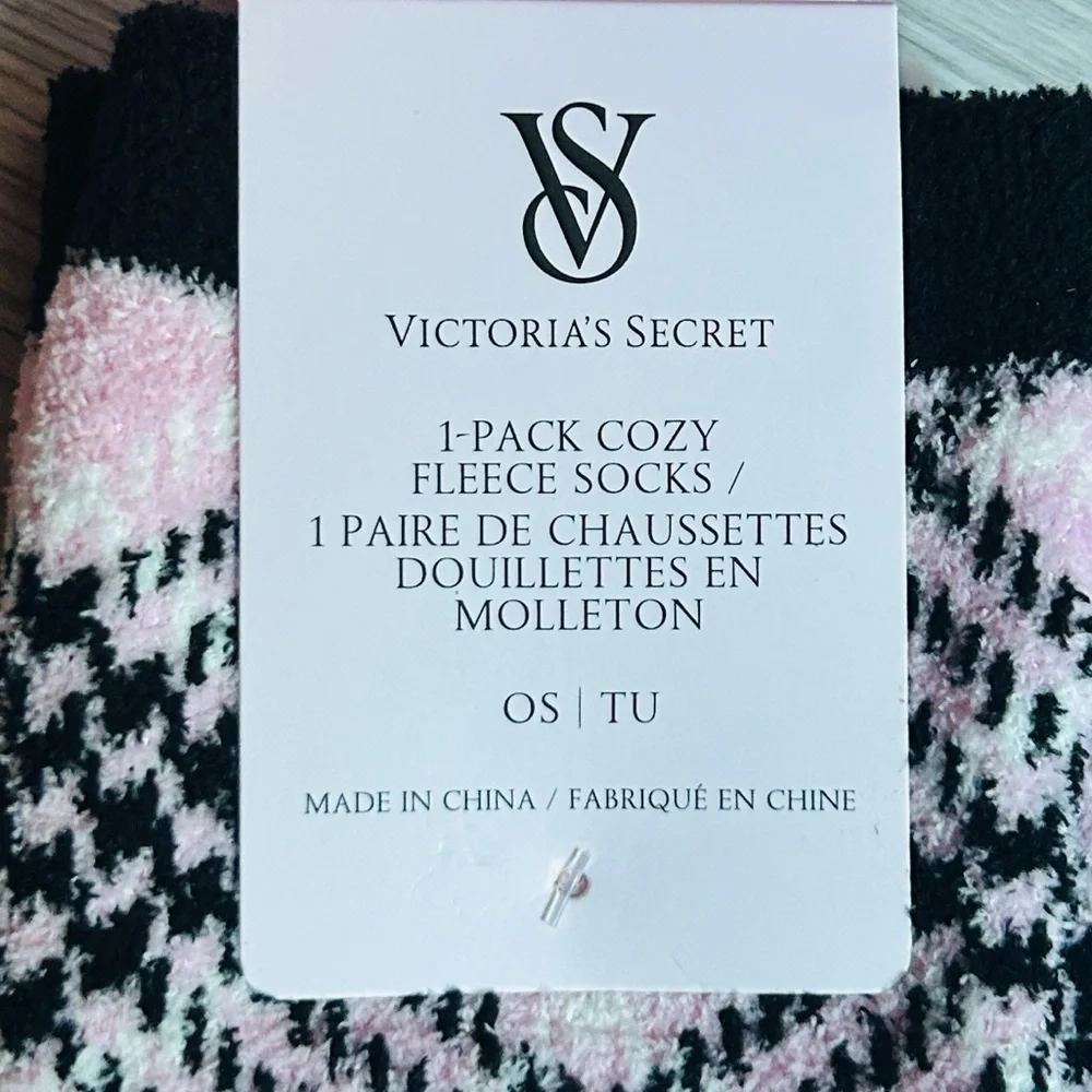 💕 Plaid Cozy Fleece Socks Victoria Secret One Size NWT